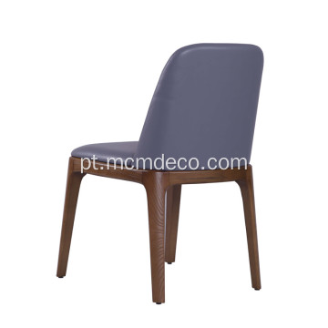 Cadeira de jantar sem braço de couro moderno
